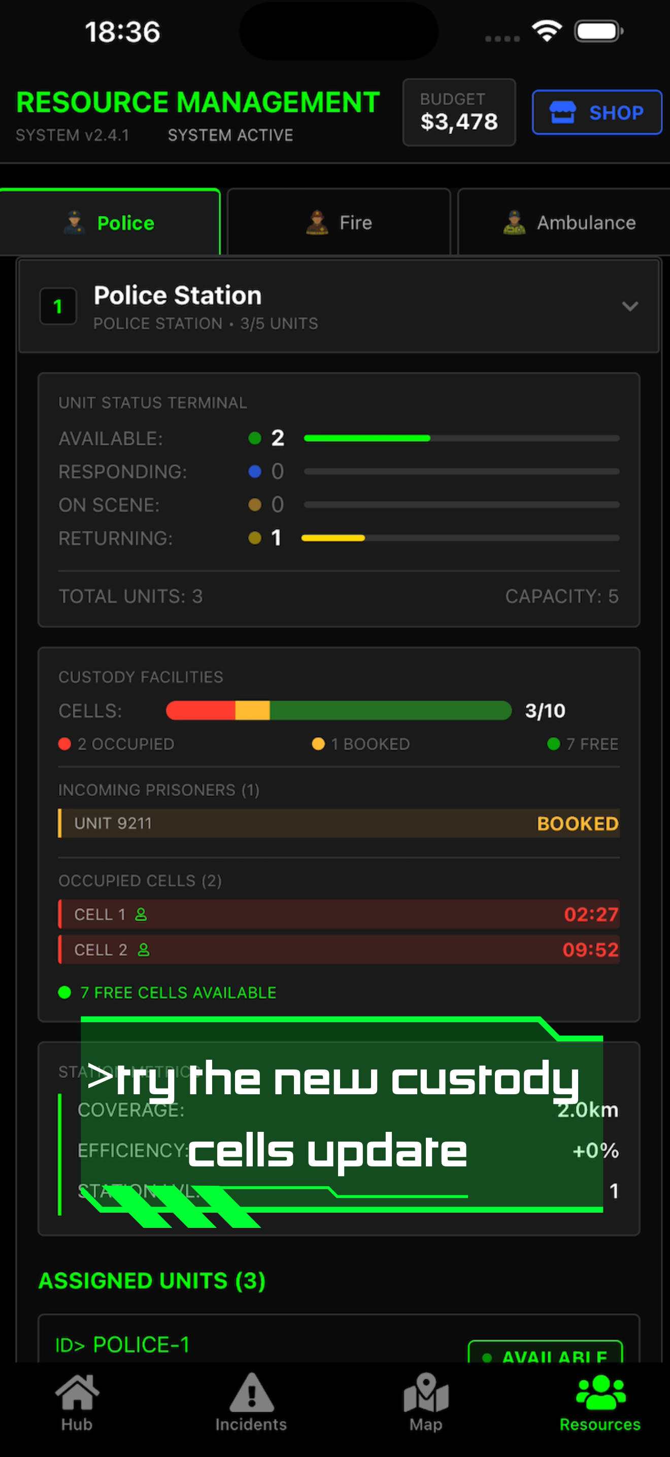 Dispatch Commander — Try the new custody cells update